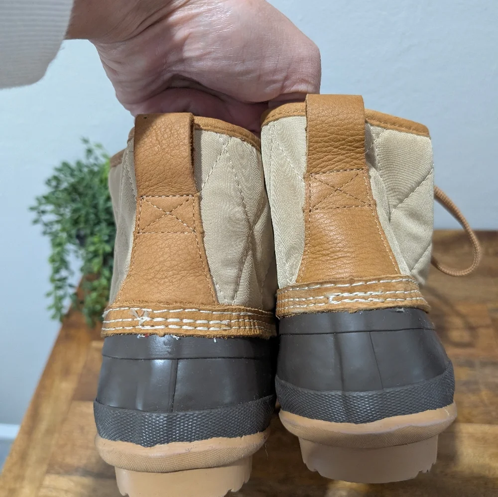 J.crew Heritage duck boots in quilted nylon mens size 9‎